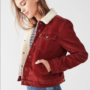 Red Levi’s Fur Jacket